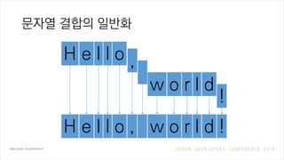 문자열 결합의 일반화
H e l l o , w o r l d !
H e l l o ,
w o r l d
!
 