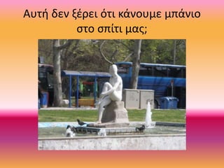 Αυτή δεν ξέρει ότι κάνουμε μπάνιο
στο σπίτι μας;
 