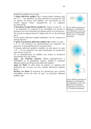 105
_____________________________________________________
:
( ) ,
1,2…. ,
. ,
,
K,L,M,N,O,P,Q.
(l) , 0,1…. -
1,
.
(l)
3.
.
(ml), –
l…0…+l
.
spin
+1/2 , -1/2
.
.
.
,
.
Pauli.
.
Hund.
spin.
,
n=1 (
).
,
n=2 ( ).
 