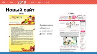 Новый сайт
Проведен перенос
сайта клиента
на новый хостинг.
Движок - joomla
Было Стало
 