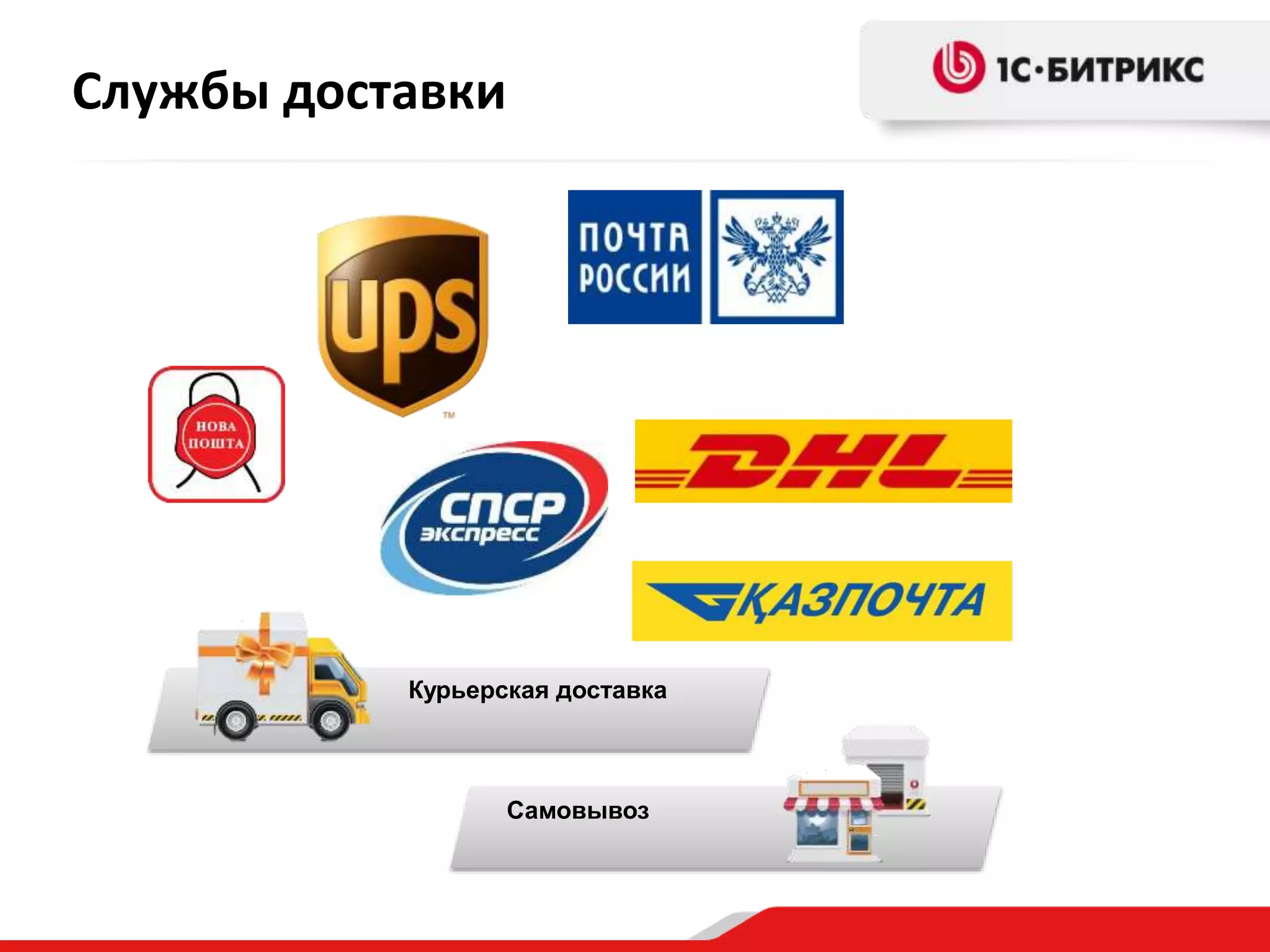 Курьерская доставка
Самовывоз
Службы доставки
 