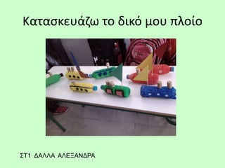 Κατασκευάζω το δικό μου πλοίο
ΣΤ1 ΔΑΛΛΑ ΑΛΕΞΑΝΔΡΑ
 