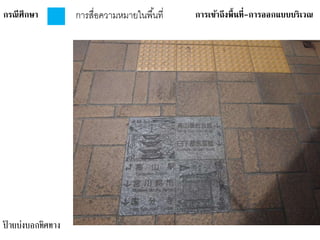 กรณีศึกษา การเข้าถึงพื้นที่-การออกแบบบริเวณการสื่อความหมายในพื้นที่
ป้ ายบ่งบอกทิศทาง
 