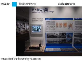กรณีศึกษา การสื่อความหมายป้ ายสื่อความหมาย
การแสดงตัวหนังสือ-ประกอบหลักฐานโบราณวัตถุ
 