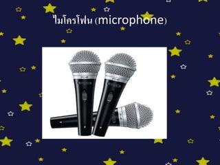 ไมโครโฟน (microphone)
 