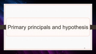 Primary principals and hypothesis
13
 