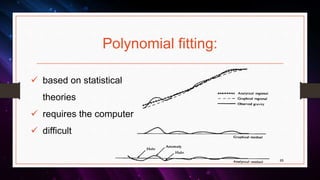 Polynomial fitting:
65
 based on statistical
theories
 requires the computer
 difficult
 