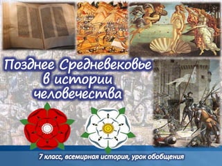 Позднее Средневековье В Истории Человечества | PPT