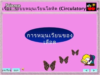 เรื่อง ระบบหมุนเวียนโลหิต (Circulatory System
บทเรียน ออก
การหมุนเวียนของ
เลือด
 