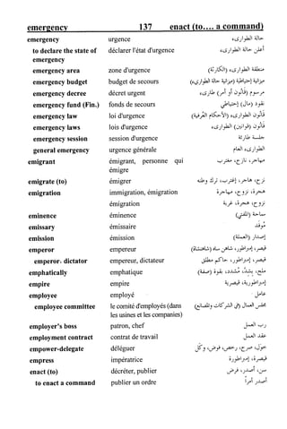 القاموس السياسي ومصطلحات المؤتمرات الدولية إنكليزي فرنسي عربي