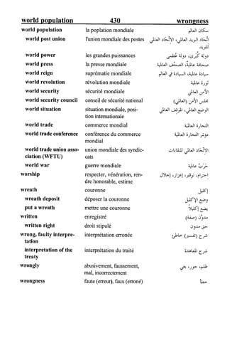 القاموس السياسي ومصطلحات المؤتمرات الدولية إنكليزي فرنسي عربي