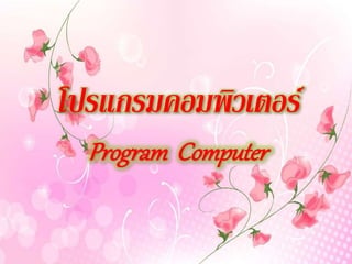 โปรแกรมคอมพิวเตอร์
Program Computer
 