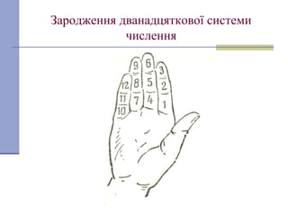 Зародження дванадцяткової системи
числення
 