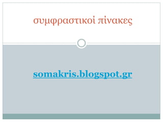 συμφραστικοί πίνακες
somakris.blogspot.gr
 