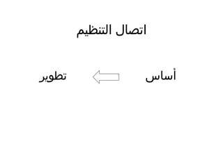 ‫التنظيم‬ ‫اتصال‬
‫أساس‬‫تطوير‬
 