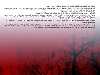 ‫زّس‬ ‫پایاى‬ ‫ضا‬ ‫زضذت‬ ‫ػوط‬ ‫زٍم‬ ِ‫ضطت‬ ‫تا‬ ‫تا‬ ‫کطیس‬ ‫تیطٍى‬ ِ‫ت‬ ‫ضا‬ ‫تثط‬ ‫پیطَا‬.
‫زض‬ ِ‫ک‬ ‫پاضیس‬ ‫َّا‬ ِ‫ت‬ ‫زضذت‬ ‫اظ‬ ‫ذًَی‬ ‫آًچٌاى‬ ‫تثط‬ ‫کطیسى‬ ‫تیطٍى‬ ‫هحض‬ ِ‫ت‬ ِ‫ک‬ ‫کٌس‬ ‫هی‬ ‫هحافظت‬ ‫ظًسگی‬ ‫زضذت‬ ‫اظ‬ ‫چیعی‬ ِ‫چ‬ ‫ًثَز‬ ‫هؼلَم‬ ‫اها‬
‫ًثَز‬ ‫زیسى‬ ‫قاتل‬ ‫چیع‬ ‫ّیچ‬ ‫لحظاتی‬ ‫تا‬ ‫زضذت‬ ‫اططاف‬.
‫ایي‬‫ذًَی‬ ، ‫ذَى‬‫فْویس‬ ‫ضا‬ ‫آى‬ ‫پیطَا‬ ‫فقط‬ ِ‫ک‬ ‫تططیت‬ ‫تاضید‬ ‫زضزّای‬ ‫توام‬ ُ‫اًساظ‬ ِ‫ت‬ ‫تَز‬.
‫اظ‬ ‫ذَى‬ ‫کطزى‬ ‫فطٍکص‬ ‫اظ‬ ‫پس‬ ‫لحظاتی‬‫ًاتاٍضی‬ ، ‫زضذت‬‫چطا؟‬ ‫زاًست‬ ‫ًوی‬ ‫کس‬ ‫ّیچ‬ ٍ ‫ًثَز‬ ‫آًجا‬ ‫زیگط‬ ‫پیطَا‬ ِ‫ک‬ ‫چَى‬ ‫گطفت‬ ‫فطا‬ ‫ضا‬ ِ‫ّو‬
‫ًثَز‬ ‫آًجا‬ ‫زض‬ ‫جسسی‬ ‫اها‬ ‫هطز‬ ‫پیطَا‬ ِ‫ک‬ ‫گفتٌس‬ ‫ای‬ ُ‫ػس‬.
‫زض‬ ٍ ‫ًساضت‬ ‫ضا‬ ‫زضز‬ ِ‫ّو‬ ‫ایي‬ ‫تحول‬ ‫تَاى‬ ‫پیطَا‬ ِ‫ک‬ ‫کطز‬ ‫ایجاز‬ ‫پیطَا‬ ‫زض‬ ‫ضا‬ ‫زضزی‬ ‫آًچٌاى‬ ‫زضذت‬ ‫ذَى‬ ‫اظ‬ ‫ًاضی‬ ‫حطاضت‬ ‫گفتٌس‬ ‫ای‬ ُ‫ػس‬
‫ضس‬ ‫شٍب‬ ‫تاضید‬ ‫زضز‬.
‫ایي‬ ‫زض‬ ‫آًْا‬ ‫ازػای‬ ‫ایي‬ ‫ػلت‬ ٍ ‫گطفت‬ ‫ذَاّس‬ ‫ظًسگی‬ ‫زضذت‬ ‫اظ‬ ‫ضا‬ ‫ظًسگی‬ ‫ًْایی‬ ِ‫ضطت‬ ‫تا‬ ٍ ‫گطت‬ ‫ذَاّس‬ ‫تاظ‬ ‫پیطَا‬ ‫گفتٌس‬ ‫آذط‬ ُ‫ػس‬ ‫اها‬ ٍ
‫پیطَا‬ ‫چٌس‬ ‫ّط‬ ِ‫ک‬ ‫تَز‬‫ًثَز‬ ‫ّا‬ ‫آى‬ ‫هیاى‬ ‫زض‬‫تاستاًیص‬ ‫ًواز‬ ‫اها‬(‫تثط‬)‫تَز‬ ِ‫گصاضت‬ ‫تاقی‬ ‫ضا‬.
 