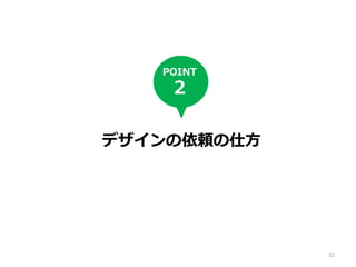デザインの依頼の仕方
POINT
2
22
 