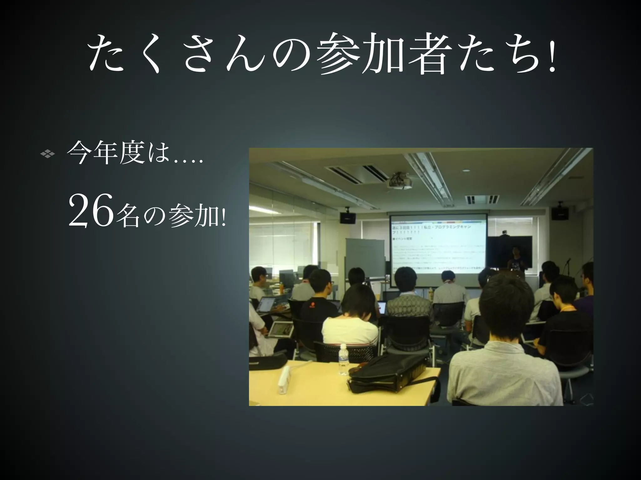 たくさんの参加者たち! 
今年度は…. 
26名の参加! 
 