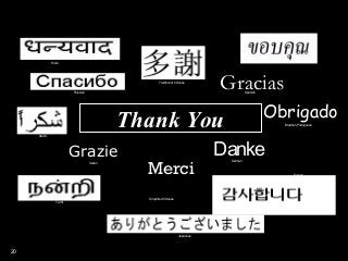 © 2009 IBM Corporation20
Thank You
Merci
Grazie
Gracias
Obrigado
Danke
Japanese
French
Russian
German
Italian
Spanish
Brazilian Portuguese
Arabic
Traditional Chinese
Simplified Chinese
Hindi
Tamil
Thai
Korean
 