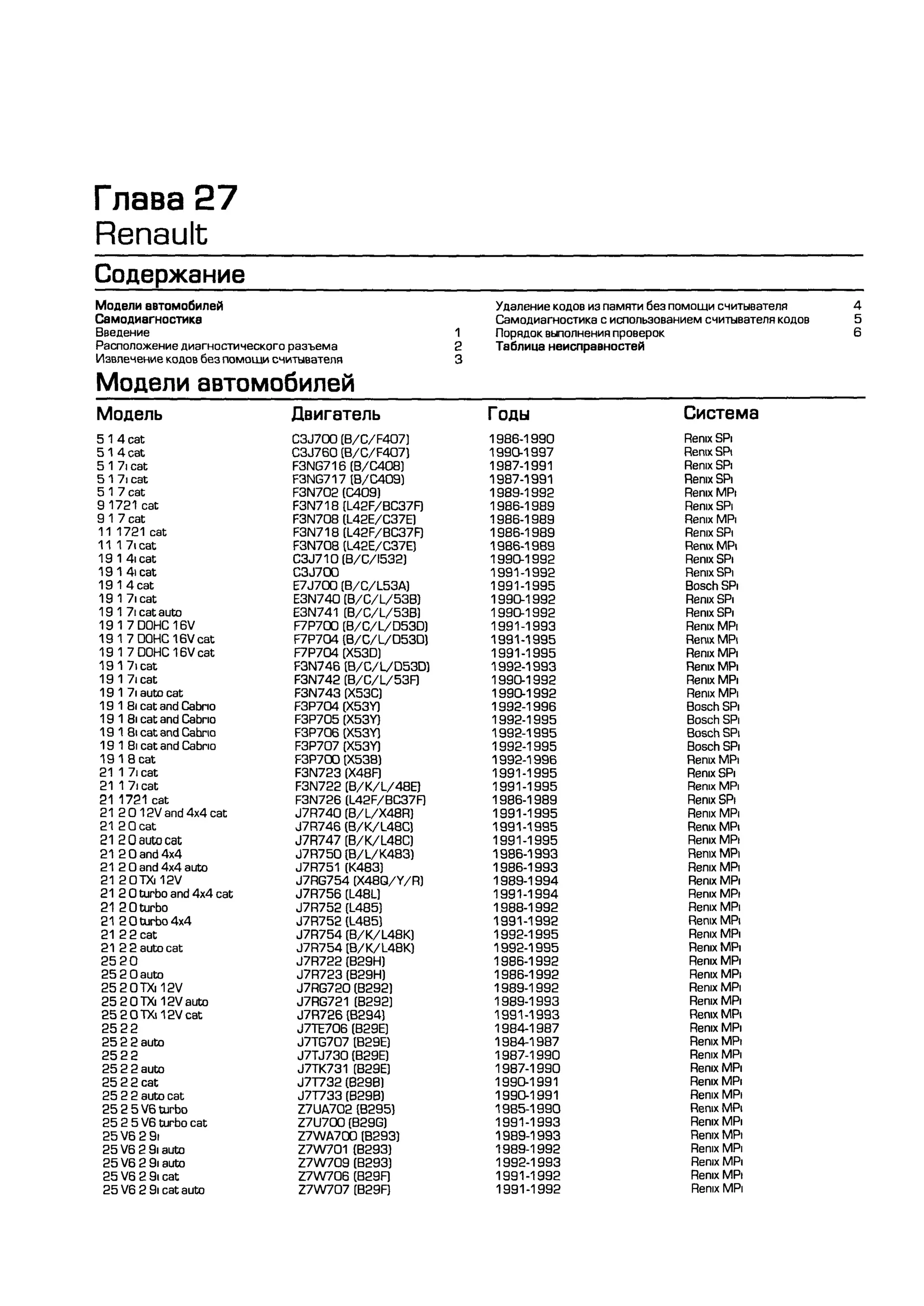 дигностика двигателя. коды неисправностей. руководство 2003