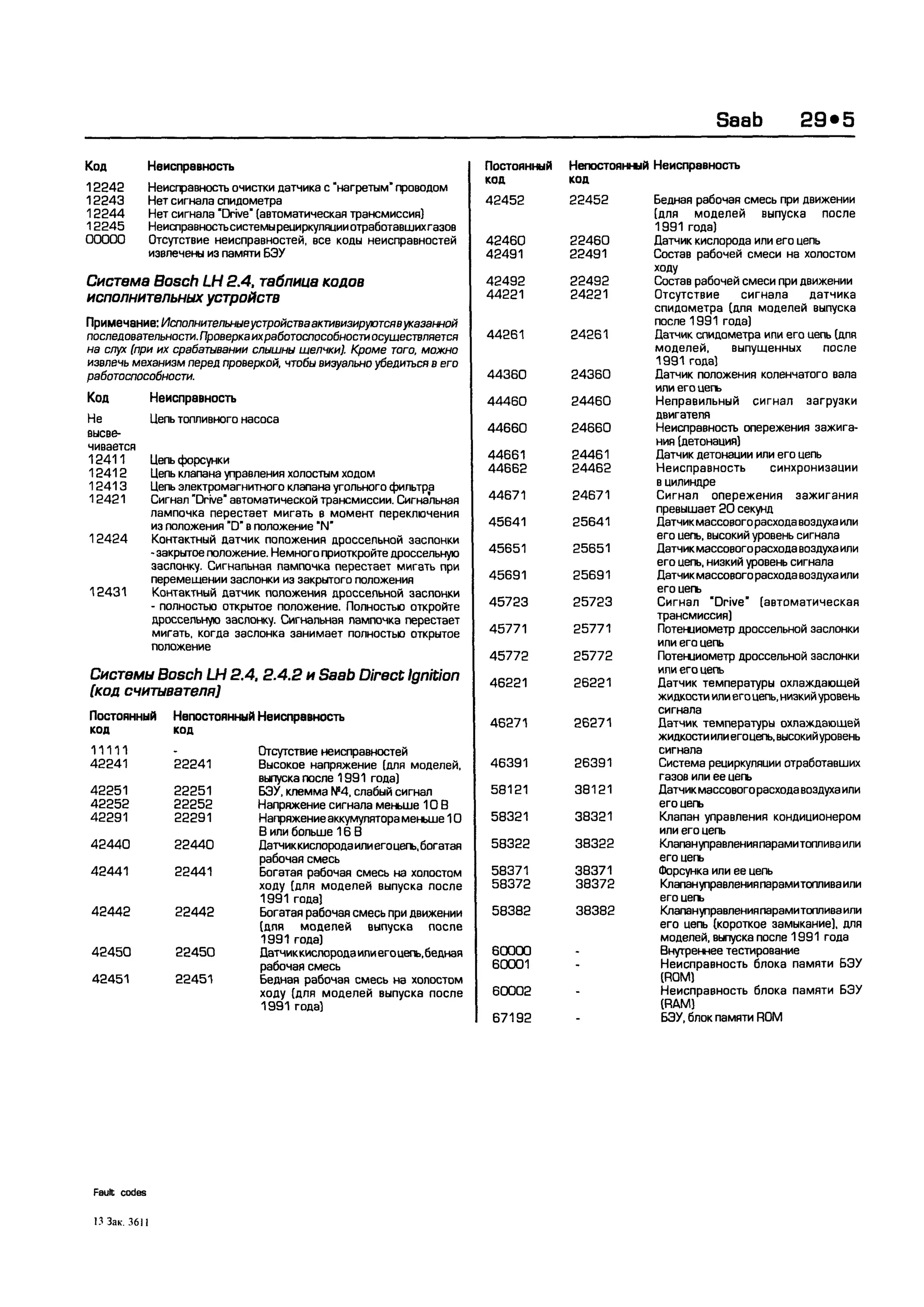 дигностика двигателя. коды неисправностей. руководство 2003
