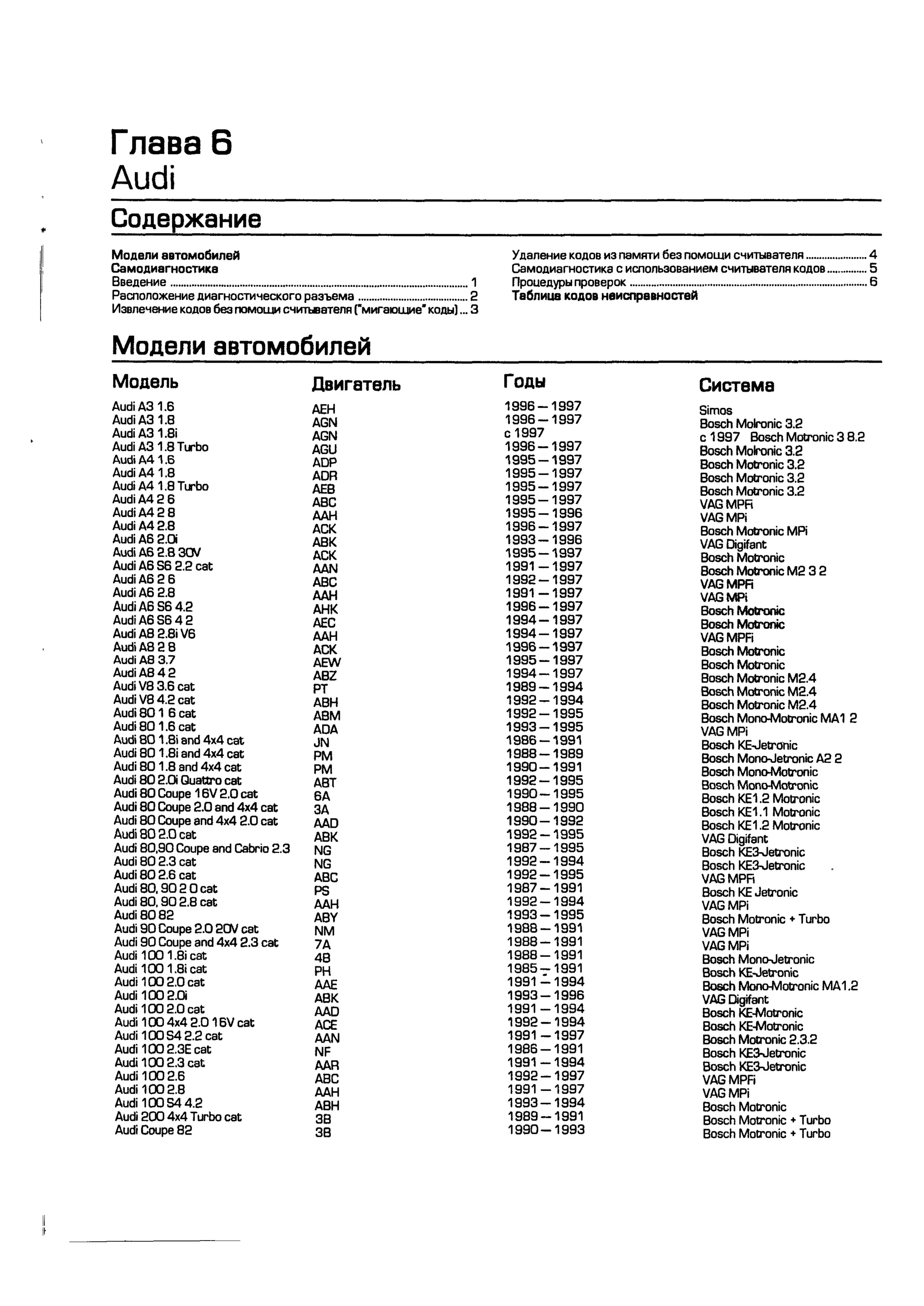 дигностика двигателя. коды неисправностей. руководство 2003