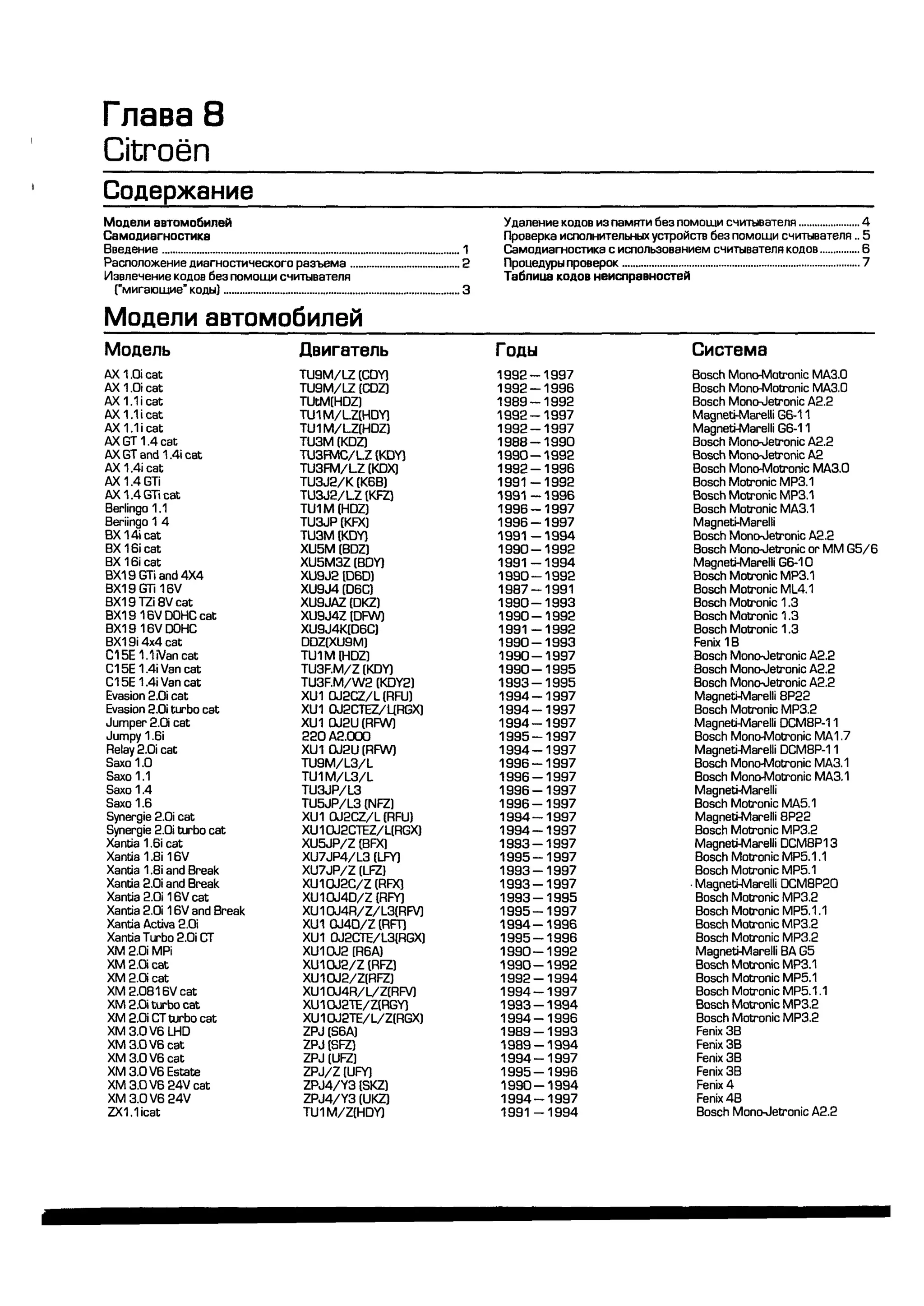дигностика двигателя. коды неисправностей. руководство 2003