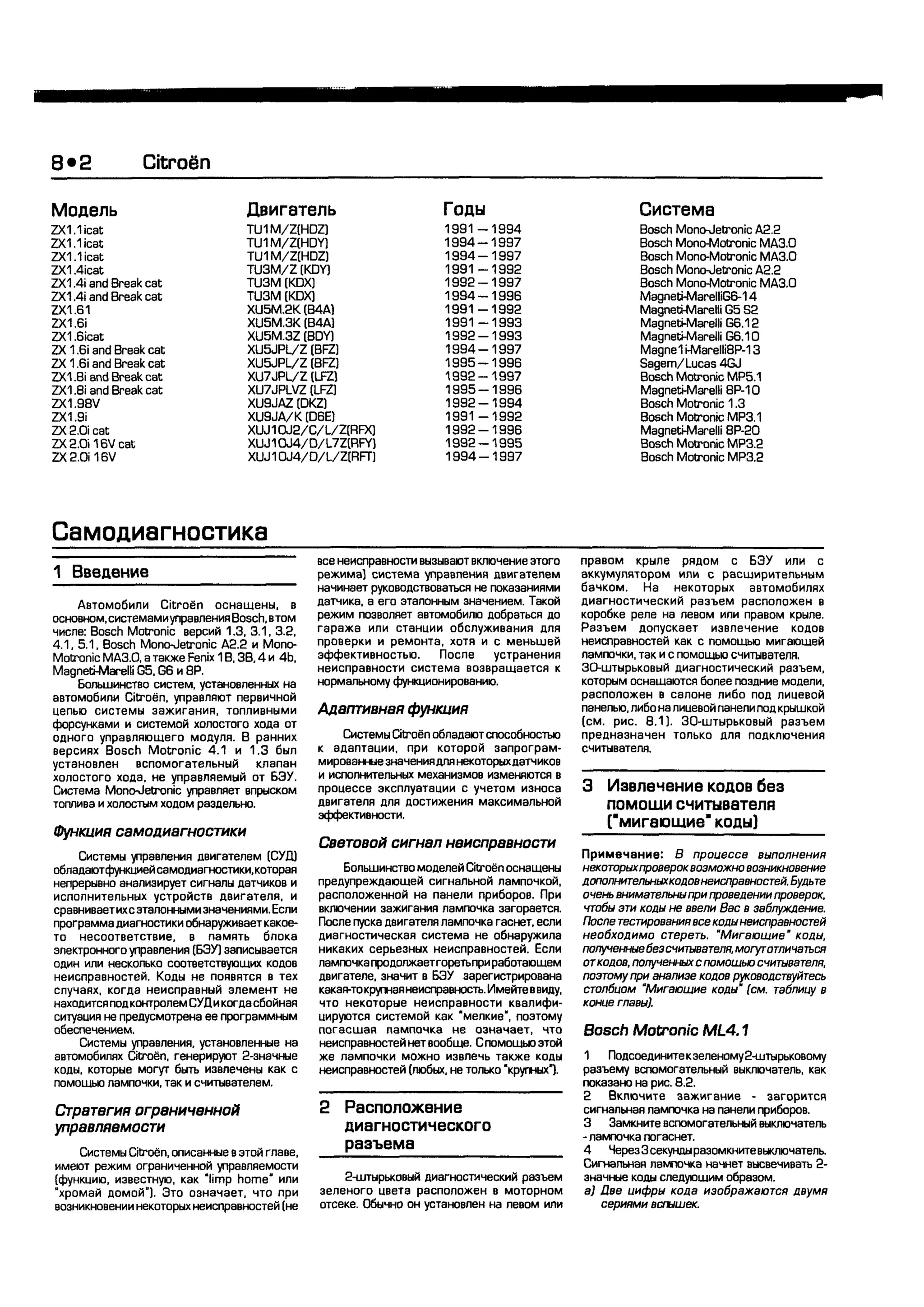 дигностика двигателя. коды неисправностей. руководство 2003