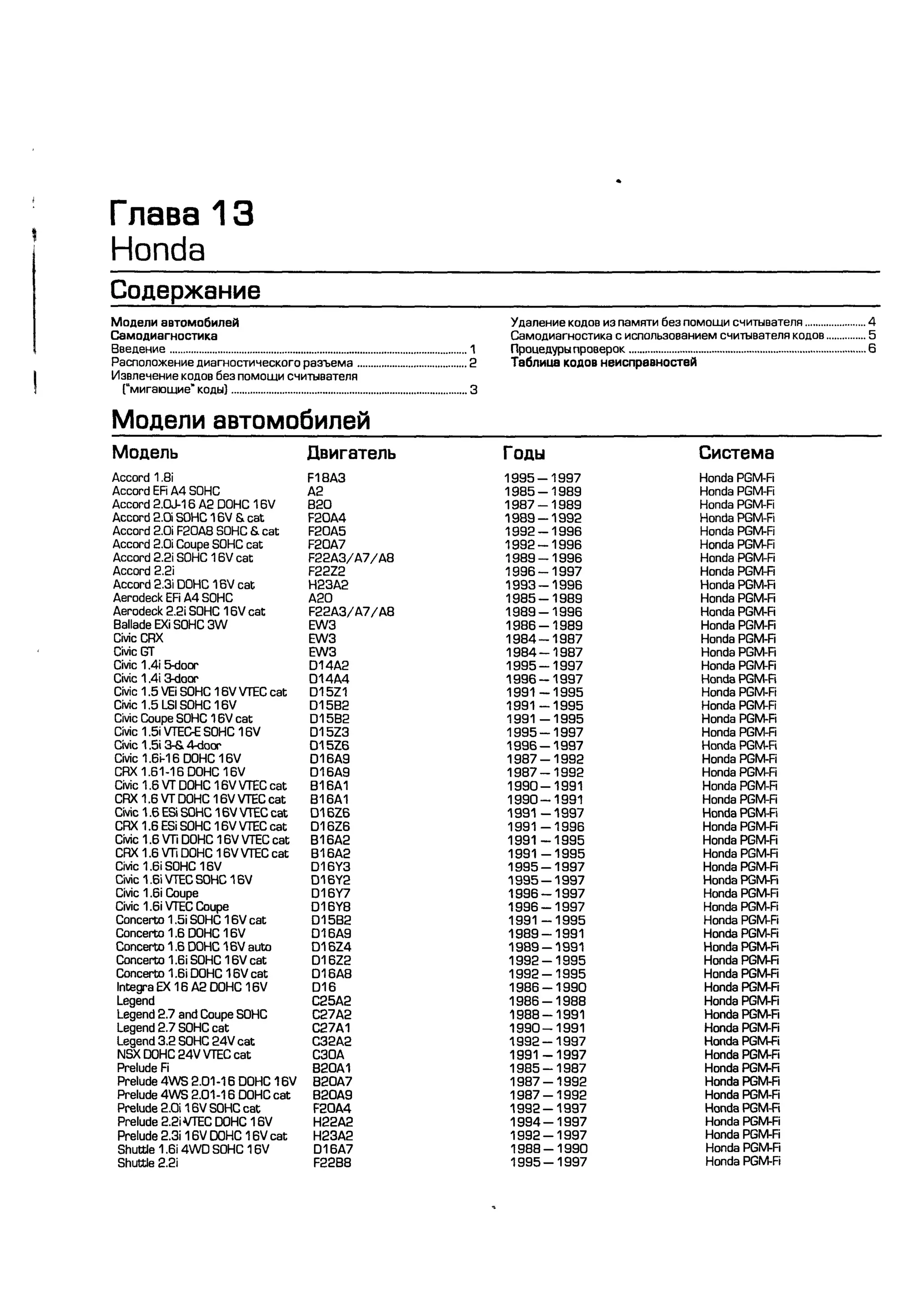 дигностика двигателя. коды неисправностей. руководство 2003