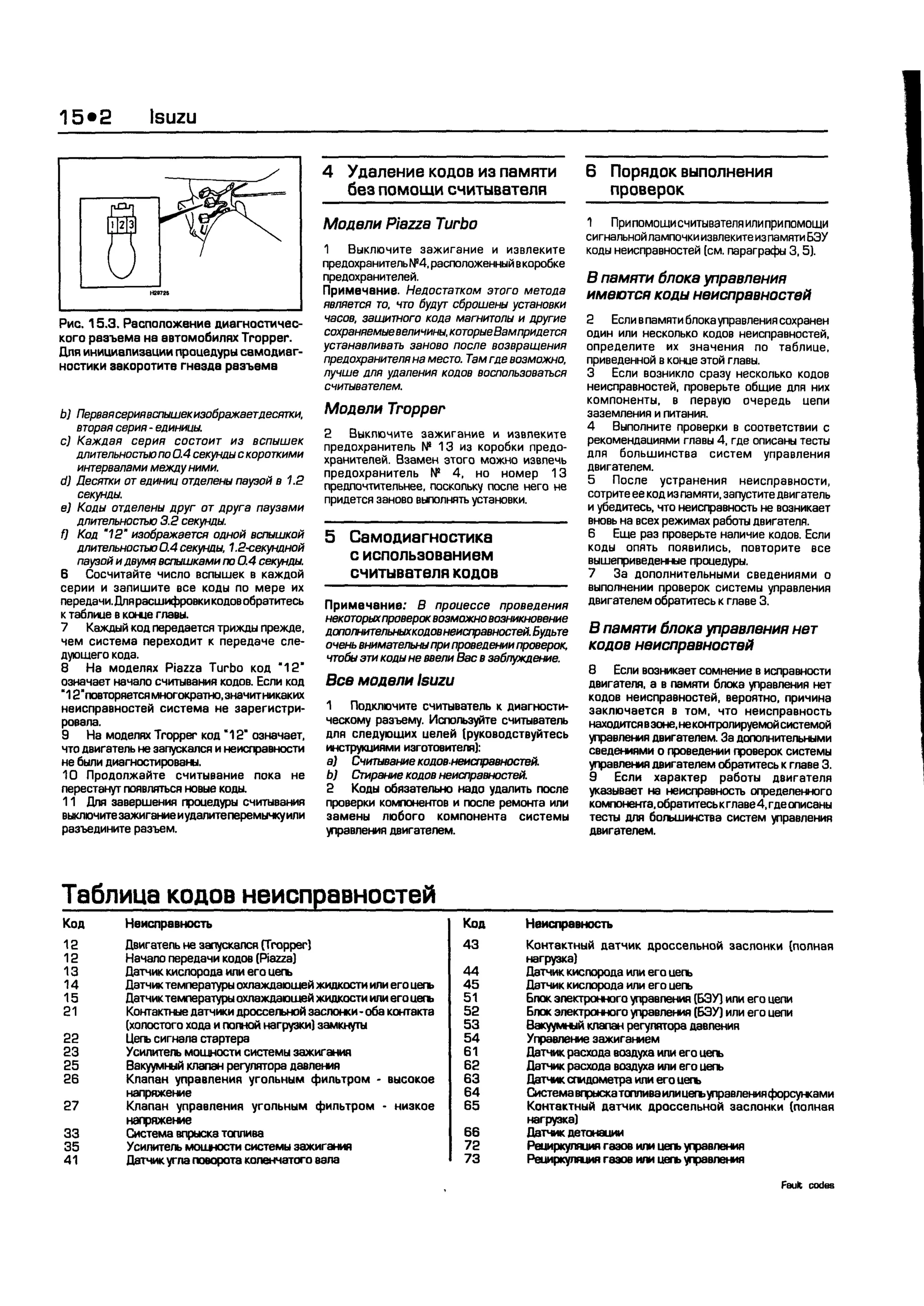 дигностика двигателя. коды неисправностей. руководство 2003