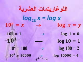 الأسس واللوغاريتمات | PPTX