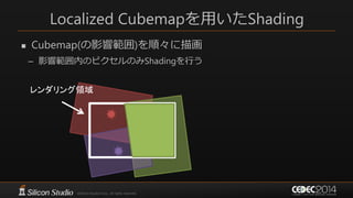 Localized Cubemapを用いたShading
 Cubemap(の影響範囲)を順々に描画
– 影響範囲内のピクセルのみShadingを行う
レンダリング領域
 