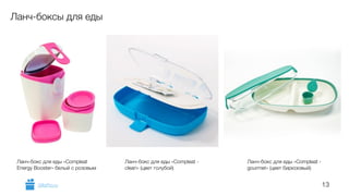 13 
Ланч-боксы для еды 
Ланч-бокс для еды «Compleat 
Energy Booster» белый с розовым 
Ланч-бокс для еды «Compleat - 
clean» (цвет голубой) 
Ланч-бокс для еды «Compleat - 
gourmet» (цвет бирюзовый) 
GiftsPro.ru 
 