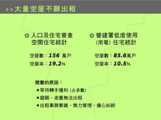 巢運懶人包(第三包)：發展租屋市場，制訂租賃專法