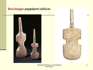 ΣΕΡΔΑΚΗ ΕΥΑΓΓΕΛΙΑ - Ο ΚΥΚΛΑΔΙΚΟΣ ΠΟΛΙΤΙΣΜΟΣ 
13 
Βιολόσχημα μαρμάρινα ειδώλια  