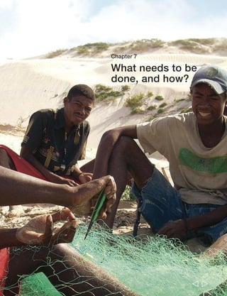 218 Rural Poverty Report 2011 
Creating opportunities for tomorrow’s generation 
We started out this report stressing the paradox of a world in which demand for 
goods and services related to agriculture is growing, natural resources are 
increasingly scarce and valuable, and yet rural areas across the developing world 
remain hosts to the majority of the world’s poor. We referred to the 2006-2008 
food crisis, which hit both urban and, in many countries, poor rural people, and 
which provided a stark reminder of the overall marginalization of smallholders in 
agricultural and food markets – not only global ones but also urban markets in 
their countries. In the aftermath of the crisis, a variety of initiatives have been taken 
to step up agricultural production, stabilize food markets, and/or reduce poor 
people’s vulnerabilities to food price shocks across developing countries. And yet, 
the challenge of addressing rural poverty while also feeding a growing world 
population in a context of increasing environmental scarcities and climate change 
continues to await adequate responses. 
  
Alternative 
employment in 
Ghana 
“My hopes are to see an 
integrated region, with much 
employment. Especially the 
authorities that rule our 
region – they should work 
with a lot of effort, but in an 
agreed manner with the civil 
society, not separately. And 
yes, I see a good future 
because… I have hope that 
the youth who are 
developing and coming out 
from the universities have a 
different vision of our future, 
a new way to see our 
region… Well, I have hope 
that this society will change, 
though I know it’s very 
difficult – but not 
impossible. We have to work 
very hard on that…” 
Elsa Espinoza Delgado, 
female, 23 years, Peru 
“I can see me in 10 years 
time: the rains have come, 
and we have possessions, 
and all kinds of seed are in 
the market, and I’ll be 
saying, ‘Look at that seed 
we’ve never tried, let’s get 
some of that,’ and we do, 
and we save it for the 
rains… to plant it when the 
rains come.” 
Suzanne Tsovalae, 
23 years, female, Madagascar 
“If I had money I would buy 
a buffalo. I will sell the milk 
to run the household… 
If someone has a buffalo, 
he can run the household 
satisfactorily… The wages 
which I will get from daily 
labour, I will spend on my 
children’s education. I will 
enrol my children in a good 
school, [using] the savings 
from daily wage labour or 
from selling a goat kid…” 
Javed Iqbal, 
male, 25 years, Pakistan 
“We all hope and pray that 
our children have a better 
life than us. And I believe 
they will indeed have a 
better life. The world is 
moving and they will have 
better ways to make a living. 
Who would have thought 
Hopes and plans for the future of today’s rural youth 
 