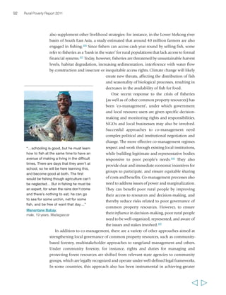 94 Rural Poverty Report 2011 
Market-related risks: food price volatility 
Food price volatility creates a highly risky environment for poor rural women and 
men, both as producers and consumers. It is not a new phenomenon in developing 
countries. Particularly in poor, food-deficit countries, significant seasonal or annual 
fluctuations in prices and scarcities at particular times of the year remain features of 
rural life; inter-annual price fluctuations can also be severe. In countries where the 
infrastructure is weak and internal transportation costs are high, local prices may be 
subject to substantial variation. Hence price volatility is in part structural, but it is 
also a function of the interplay between global and domestic factors. The combination 
of international trade practices associated with the open-ended nature of the World 
Trade Organization’s Agreement on Agriculture and some bilateral and regional trade 
protocols, as well as the domestic agricultural policies of OECD countries, have long 
represented an obstacle for development. They have not only limited the access of 
developing countries to rich countries’ markets, but they have also aggravated price 
volatility in local markets and restricted the policy space of poor economies. 
Of particular interest here are the import surges of food and agricultural products 
into developing countries (where an import surge is defined as a 30 per cent increase 
from a three-year moving average of import data).110 
An FAO study of 102 developing countries found that they had undergone more 
than 7,000 import surges over a 23-year period.111 Examples include rice, poultry and 
tomato paste in Ghana, onions and rice in the Philippines, potatoes and dairy in 
Sri Lanka, poultry and onions in Jamaica, oilseeds in India and soya beans and cotton 
  
FIGURE 11 FAO food price index 
(2002-2004 = 100) 
J F M A M J J A S O N D 
2010 
2009 
2008 
2007 
2006 
230 
200 
170 
140 
0 
Source: http://www.fao.org/worldfoodsituation/FoodPricesIndex/en/ 
 