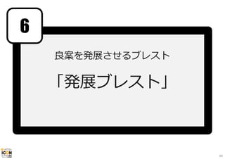 良案を発展させるブレスト 
「発展ブレスト」 
6 
69 
 