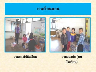 งานเรือนนอน 
งานอนามัย (นม 
โรงเรียน) 
งานของใช้นักเรียน 
 