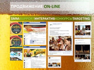 ПРОДВИЖЕНИЕ ON-LINE 
SMM:SUPPORTИНТЕРАКТИВКОНКУРСЫTARGETING  