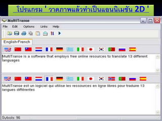 โปรแกรม ' วาดภาพแล้วทาเป็นแอนนิเมชัน 2D ' 
 