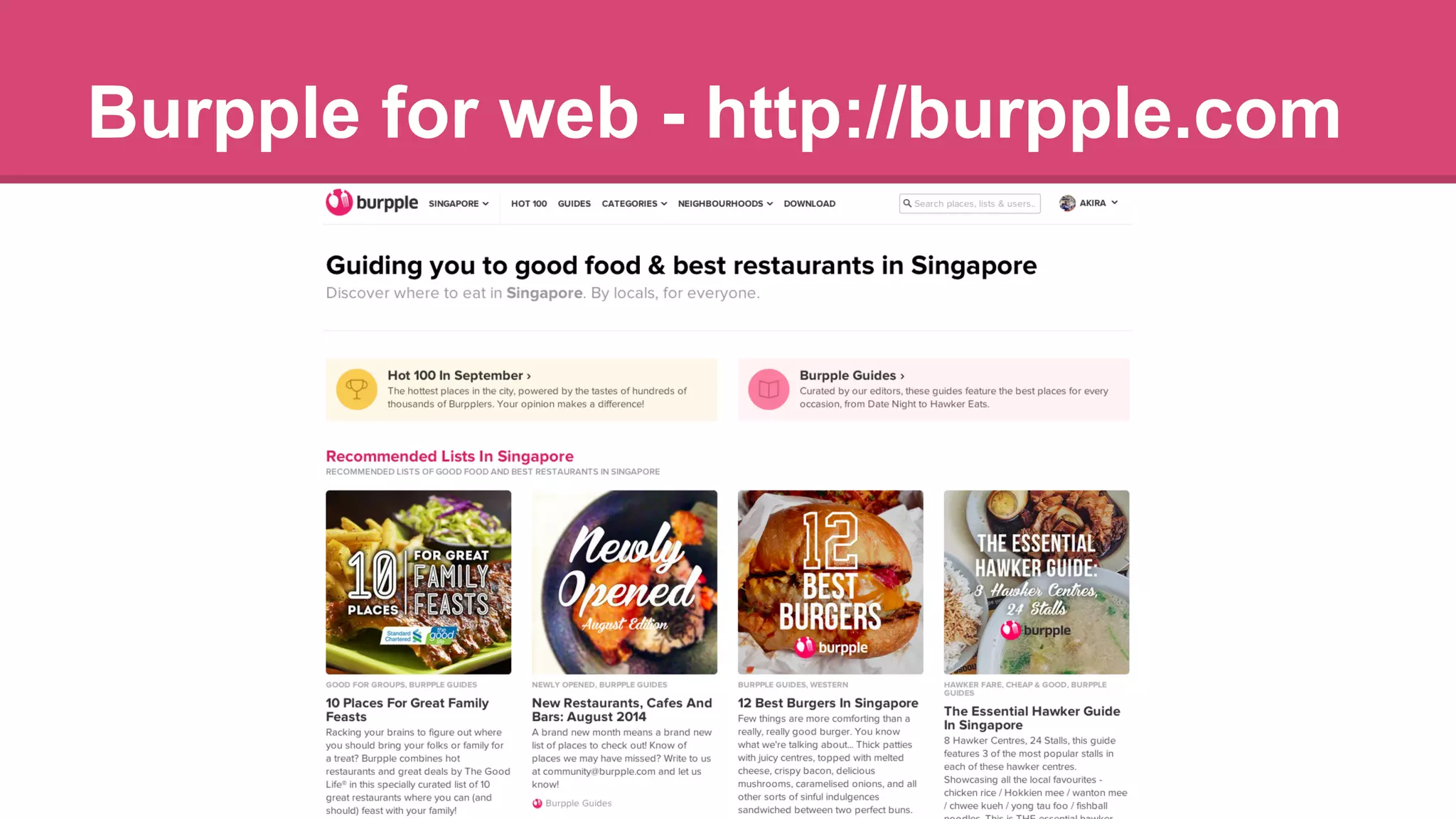Burpple for web - http://burpple.com 
 