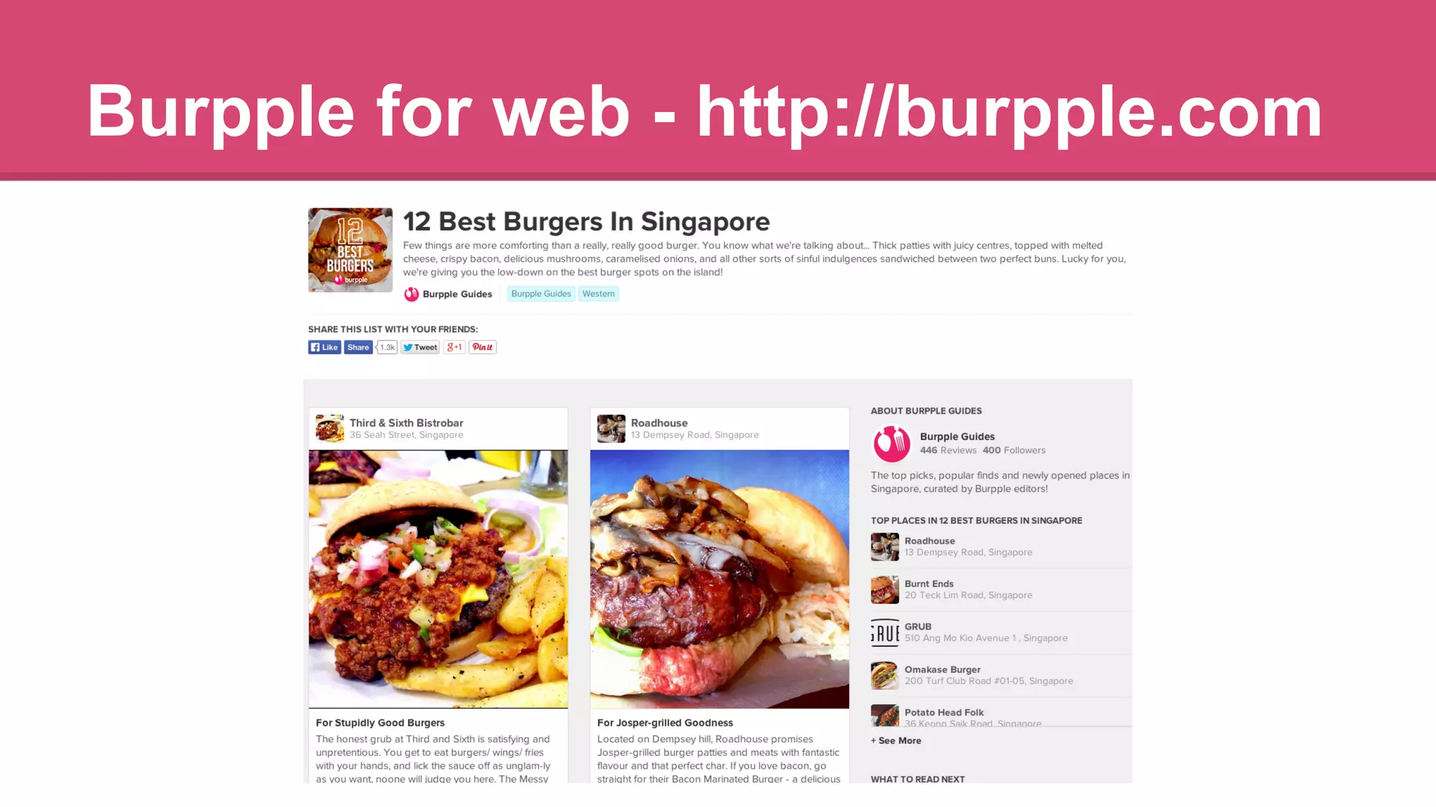 Burpple for web - http://burpple.com 
 