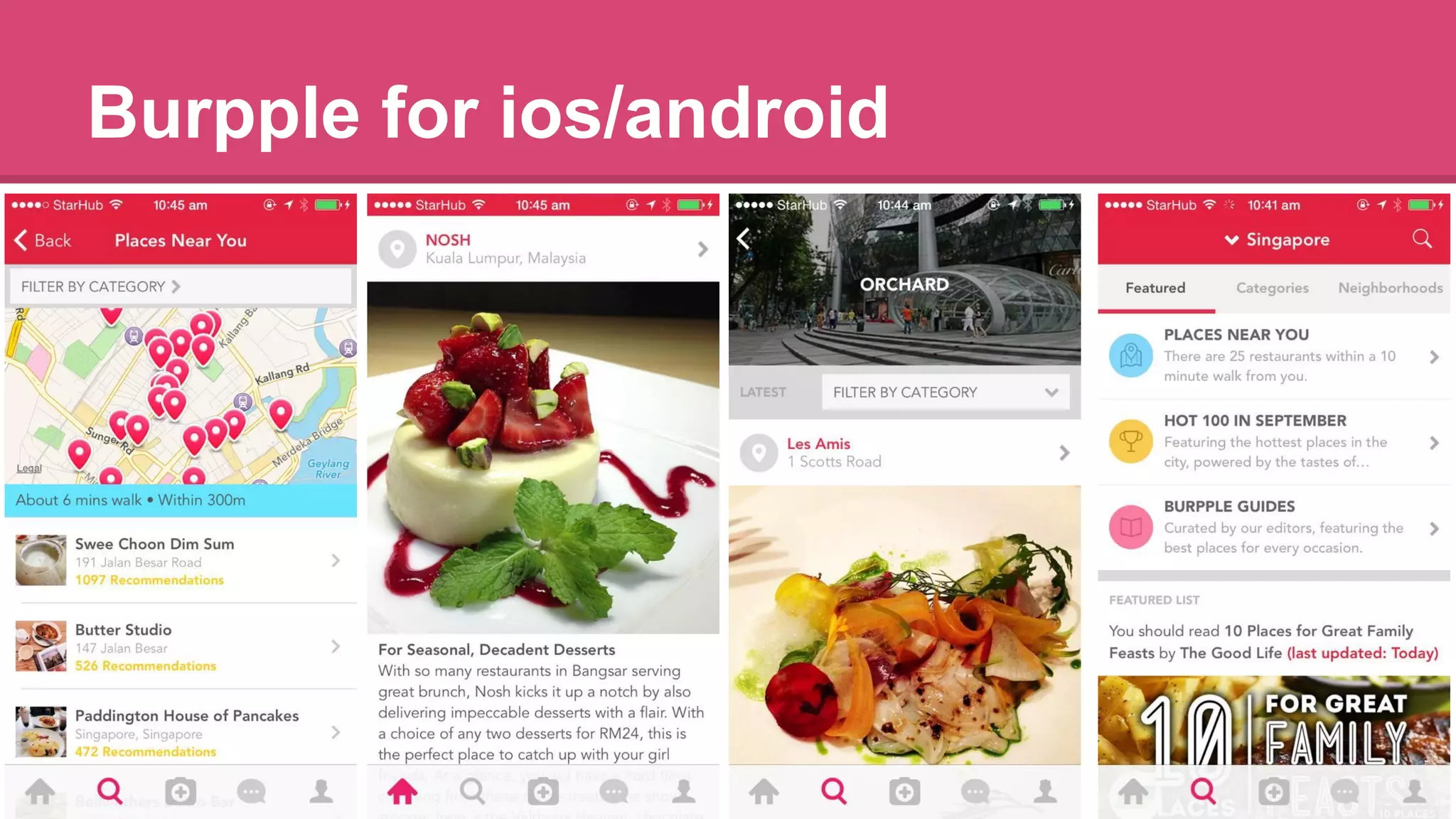 Burpple for ios/android 
 