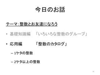 整数とお友達になろう 科学勉強会