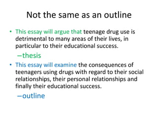 drug use is detrimental to society thesis statement