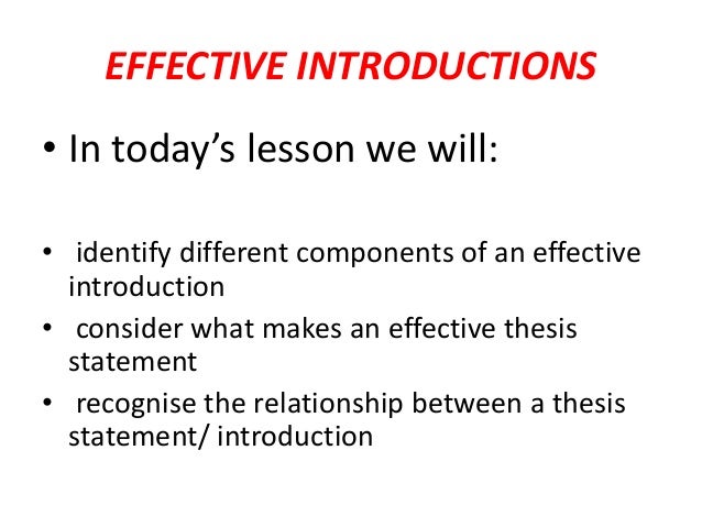 an effective introduction includes (choose all that apply)