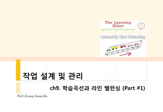 Ph.D. Kyoung Young-Min 
작업 설계 및 관리 
ch9. 학습곡선과 라인 밸런싱 (Part #1)  