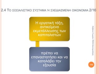 2.3 ΤΟ ΚΑΠΙΤΑΛΙΣΤΙΚΟ ΣΥΣΤΗΜΑ Ή ΟΙΚΟΝΟΜΙΑ ΤΗΣ ΑΓΟΡΑΣ 6/10
Βιομηχανική
Επανάσταση
Γαλλική
Επανάσταση
Δίνουν ώθηση στη διαμόρφωση
του καπιταλιστικού συστήματος.
Ο ανταγωνισμός και η
ελεύθερη αγορά θα
επιφέρουν ανάπτυξη και
κοινωνική δικαιοσύνη.
ΚαζάκουΓεωργία,ΠΕ09Οικονομολόγος
110
 