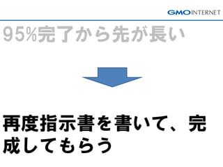 95%完了から先が長い 再度指示書を書いて、完 成してもらう  
